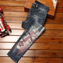 Load image into Gallery viewer, Printed Fashion Men's Jeans Skinny Jeans