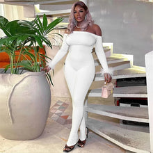 Load image into Gallery viewer, Women's Feather Patchwork Jumpsuit With Feathered Cuffs