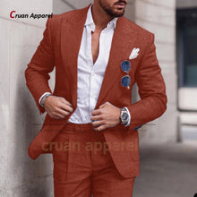 Load image into Gallery viewer, Men's Suit Set For Male Casual Party Fashion Blazer Pants 2Pieces Wedding Groomsman Formal Peaked Lapel Outfits