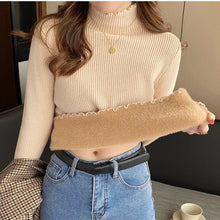 Load image into Gallery viewer, Winter Women Ruffles Mock Neck Sweater Thicken Warm