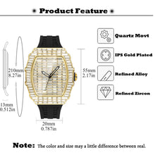 Load image into Gallery viewer, Luxury Men's Wristwatch New Creative Full Square Watch Rubber Band Big Face Quartz Watch