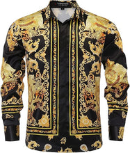 Load image into Gallery viewer, Men's European Baroque Pattern 3D Printed Shirt Long Sleeve Collar Hawaiian Casual Shirt Outdoor Party Minimalist Clothes Men