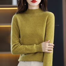 Load image into Gallery viewer, 100% Pure Wool Half-neck Pullover Cashmere Sweater