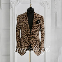 Load image into Gallery viewer, Men's Casual Leopard Print Suit Jacket