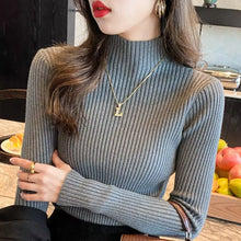 Load image into Gallery viewer, Winter Women Ruffles Mock Neck Sweater Thicken Warm