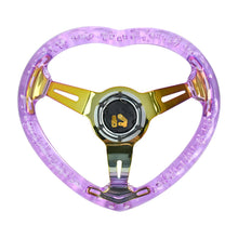 Load image into Gallery viewer, High Quality Universal 350MM Multi-color Option Heart-shaped Transparent Modification Sport14 Inch Acrylic Car Steering Wheel