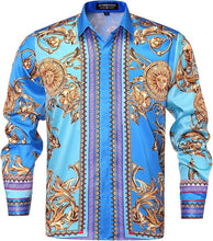 Load image into Gallery viewer, Men's European Baroque Pattern 3D Printed Shirt Long Sleeve Collar Hawaiian Casual Shirt Outdoor Party Minimalist Clothes Men