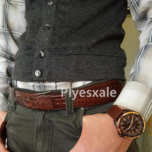 Load image into Gallery viewer, Alligator Crocodile Shape Cow Leather Belt For Men