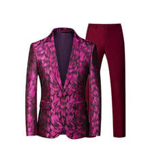 Load image into Gallery viewer, Men's Suit Two Piece, Jacket and Trousers, Jacquard Fabric Fashion Slim Fit Suit,