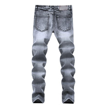 Load image into Gallery viewer, Men's Casual Light Gray Elastic Cotton Jeans
