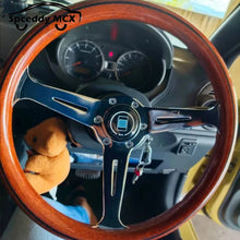 Load image into Gallery viewer, 14inch 350mm Classic Wood Grain Steering Wheel Grade Polished Aircraft Quality Aluminum Car Sports Steering Wheel