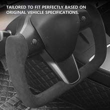 Load image into Gallery viewer, NovaAcc Yoke Steering Wheel For Tesla Model Y 3 2017 2018 2019 2020 2021 2022 2023 Heating Black Nappa Suede Car Accessories