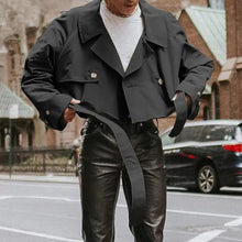 Load image into Gallery viewer, Casual Wear Streetwear Retro Streetwear Jacket Men Lapel Crop Coat