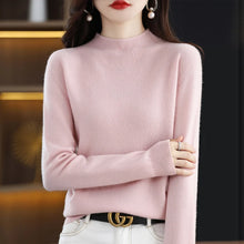 Load image into Gallery viewer, 100% Pure Wool Half-neck Pullover Cashmere Sweater