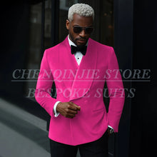 Load image into Gallery viewer, Luxury Men's Suits Velvet Double Breasted Shawl Lapel Slim Fit 2 Piece