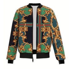 Load image into Gallery viewer, Men's Luxury Baroque Bomber Jacket 3D Printed Gold Graphic