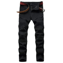 Load image into Gallery viewer, Men's Slim Jeans White Motorcycle Trendy Casual Patchwork Denim Jeans (without belt)