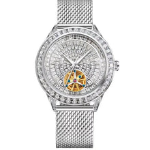 Load image into Gallery viewer, Diamond Face Tourbillon Mechanical Men's Watch Men's Leather Luminous Waterproof Mechanical Watch