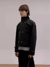 Load image into Gallery viewer, Mauroicardi Khaki Short Trench Coats Man Stand Collar Double Breasted Elegant Chic Luxury Designer Jacket
