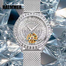Load image into Gallery viewer, Diamond Face Tourbillon Mechanical Men's Watch Men's Leather Luminous Waterproof Mechanical Watch