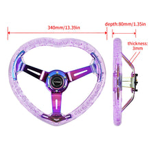 Load image into Gallery viewer, High Quality Universal 350MM Multi-color Option Heart-shaped Transparent Modification Sport14 Inch Acrylic Car Steering Wheel