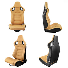 Load image into Gallery viewer, Adjustable Racing Seats 3D PVC Full WRAP Leather Universal Left Right Reclinable Sports Bucket Racing Car Seats Black Yellow Red