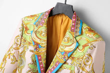 Load image into Gallery viewer, Luxury Gold Baroque Print Blazer Slim Fit Men Suit Jacket