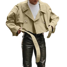 Load image into Gallery viewer, Casual Wear Streetwear Retro Streetwear Jacket Men Lapel Crop Coat