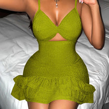 Load image into Gallery viewer, Women's Cut Out Dress Sleevelesss Sexy Spaghetti Strap Ruffles Deep V Neck Street Dress 2025 Summer Night Club Party Dresses