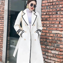 Load image into Gallery viewer, White Over the Knee Wool Coat Women's Mid-Length