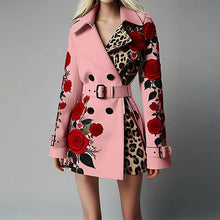 Load image into Gallery viewer, Women's Long Sleeve Floral Flower Printed Office Coat Dress