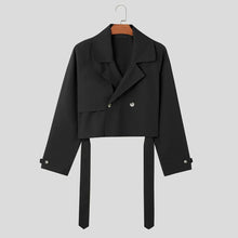 Load image into Gallery viewer, Casual Wear Streetwear Retro Streetwear Jacket Men Lapel Crop Coat