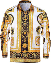 Load image into Gallery viewer, Men's European Baroque Pattern 3D Printed Shirt Long Sleeve Collar Hawaiian Casual Shirt Outdoor Party Minimalist Clothes Men
