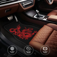 Load image into Gallery viewer, Chinese Dragon Red Print Car Floor Mats Non-Slip Carpets Rugs Front & Rear Car Foot Mats Set of 4 Pieces Auto Accessories Decor