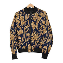 Load image into Gallery viewer, Men's Luxury Baroque Bomber Jacket 3D Printed Gold Graphic