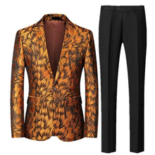 Load image into Gallery viewer, Men's Suit Two Piece, Jacket and Trousers, Jacquard Fabric Fashion Slim Fit Suit,
