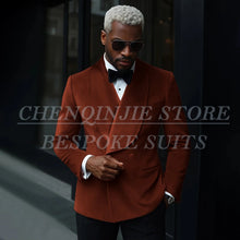 Load image into Gallery viewer, Luxury Men's Suits Velvet Double Breasted Shawl Lapel Slim Fit 2 Piece