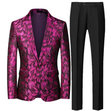 Load image into Gallery viewer, Men's Suit Two Piece, Jacket and Trousers, Jacquard Fabric Fashion Slim Fit Suit,