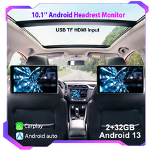 Load image into Gallery viewer, 10.1" HD 1280*800 Android 13 Car Headrest Monitor Tablet For Back Seat Multimedia Apple Carplay Ambient Lights BT SD HDMI-Input