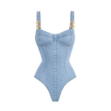 Load image into Gallery viewer, Denim Print Swimwear & Outfits