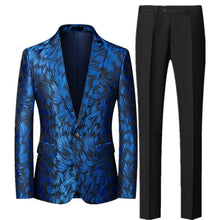 Load image into Gallery viewer, Men's Suit Two Piece, Jacket and Trousers, Jacquard Fabric Fashion Slim Fit Suit,