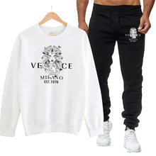 Load image into Gallery viewer, Men's Round Neck Sweatshirt + Sweatpants Luxury Print