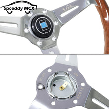 Load image into Gallery viewer, 14inch 350mm Classic Wood Grain Steering Wheel Grade Polished Aircraft Quality Aluminum Car Sports Steering Wheel