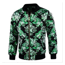 Load image into Gallery viewer, Men's Luxury Baroque Bomber Jacket 3D Printed Gold Graphic