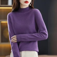 Load image into Gallery viewer, 100% Pure Wool Half-neck Pullover Cashmere Sweater