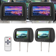 Load image into Gallery viewer, 2pcs 7 in Wireless Control Adjustable Car Headrest Monitor LCD Video Display MP5 Display Black