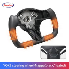 Load image into Gallery viewer, NovaAcc Yoke Steering Wheel For Tesla Model Y 3 2017 2018 2019 2020 2021 2022 2023 Heating Black Nappa Suede Car Accessories