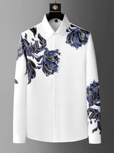 Load image into Gallery viewer, Luxury Flower Shirts Men Long Sleeve Slim Casual Shirts Business Social Dress Shirts