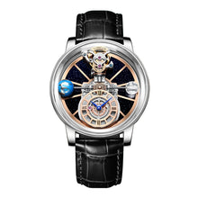 Load image into Gallery viewer, Celestial Men's Watch Transparent Case Design Men's Leather Quartz Watch Time Adjustment Waterproof