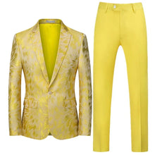 Load image into Gallery viewer, Men's Suit Two Piece, Jacket and Trousers, Jacquard Fabric Fashion Slim Fit Suit,
